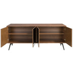 Angel Cerdá 3061 - Modern Dressoir Zwart Spiegelglas en Walnoot