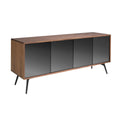 Angel Cerdá 3061 - Modern Dressoir Zwart Spiegelglas en Walnoot