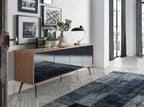 Angel Cerdá 3061 - Modern Dressoir Zwart Spiegelglas en Walnoot