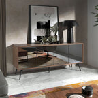 Angel Cerdá 3061 - Modern Dressoir Zwart Spiegelglas en Walnoot