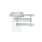 Angel Cerdá 3002 - Modern Bureau Wit Hout met Gehard Glas & Laden