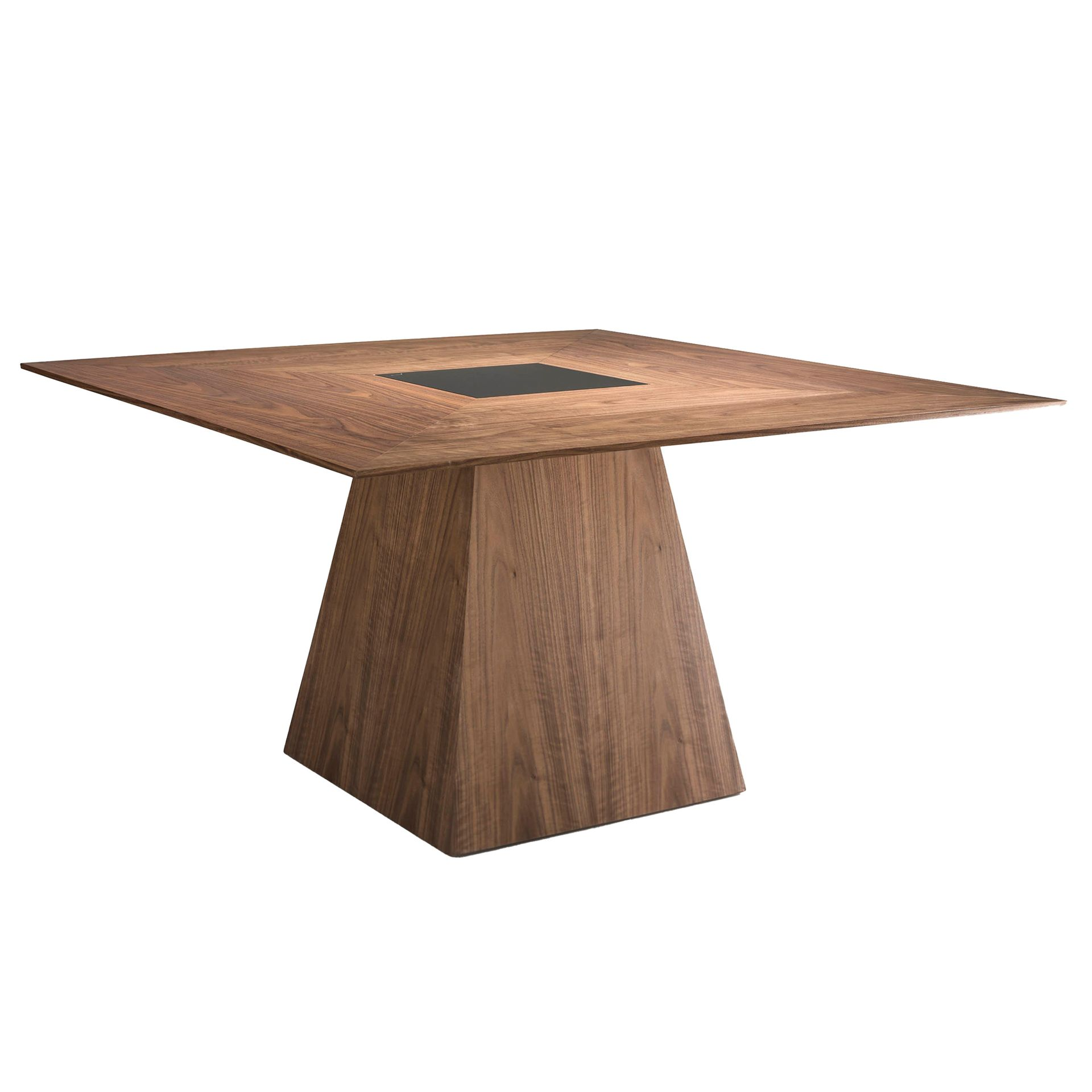 Angel Cerdá 1079 – Moderne vierkante eettafel van natuurlijk walnootfineer