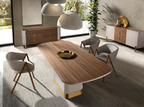 Angel Cerdá 1166 – Elegante rechthoekige eettafel in walnoot en beige hout