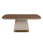 Angel Cerdá 1166 – Elegante rechthoekige eettafel in walnoot en beige hout