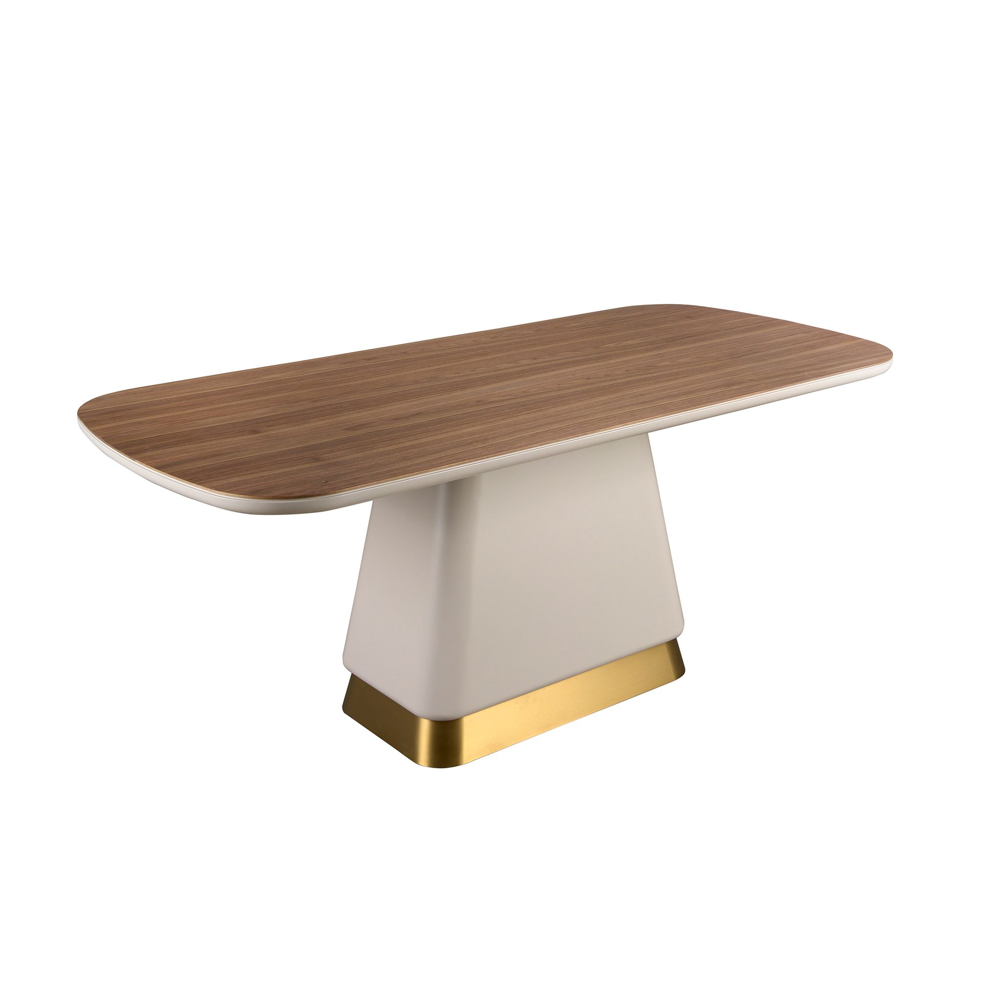 Angel Cerdá 1166 – Elegante rechthoekige eettafel in walnoot en beige hout