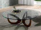 Angel Cerdá 2053 - Ronde salontafel van gehard glas en walnoot