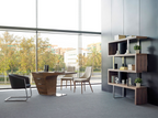 Angel Cerdá 3012 - Modern Walnoten Bureau met Verchroomd Stalen Onderstel
