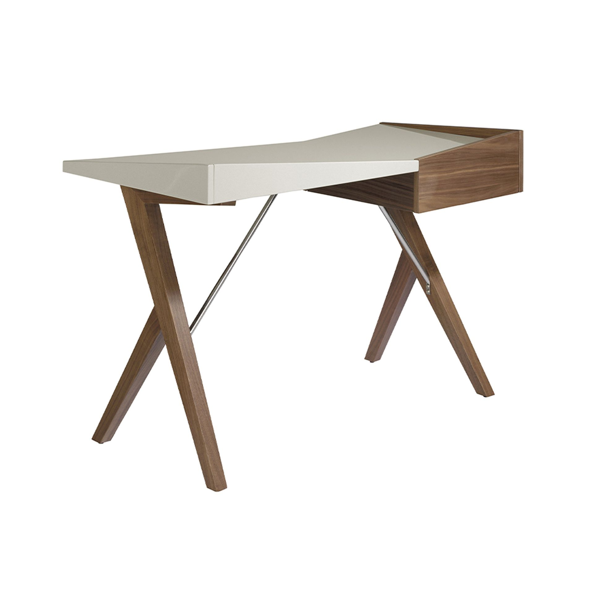 Angel Cerdá 3018 - Walnoten bureau met grijs houten blad