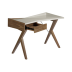 Angel Cerdá 3018 - Walnoten bureau met grijs houten blad