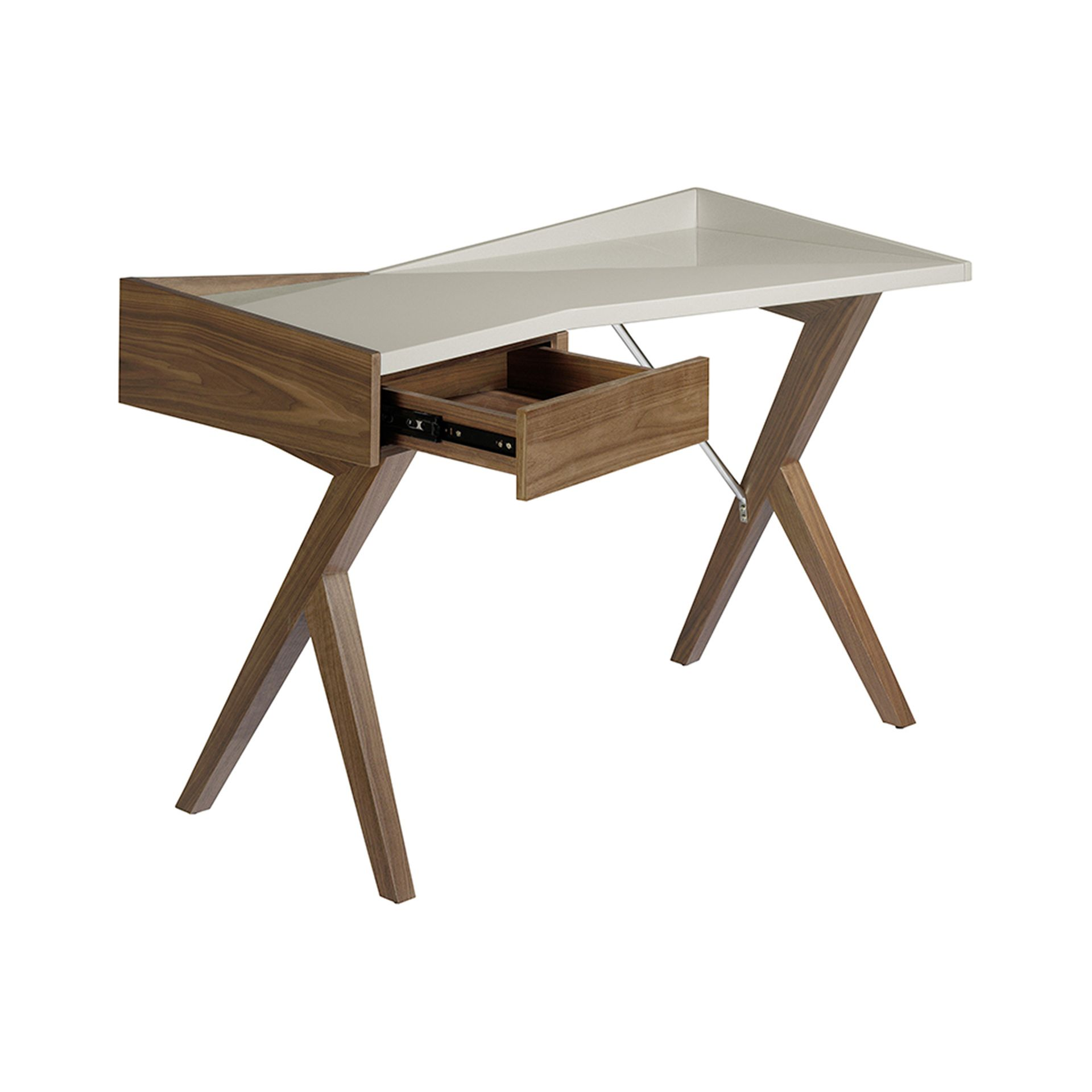 Angel Cerdá 3018 - Walnoten bureau met grijs houten blad