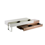 Angel Cerdá 3081 - TV-meubel van beige hout, walnoot en verchroomd staal