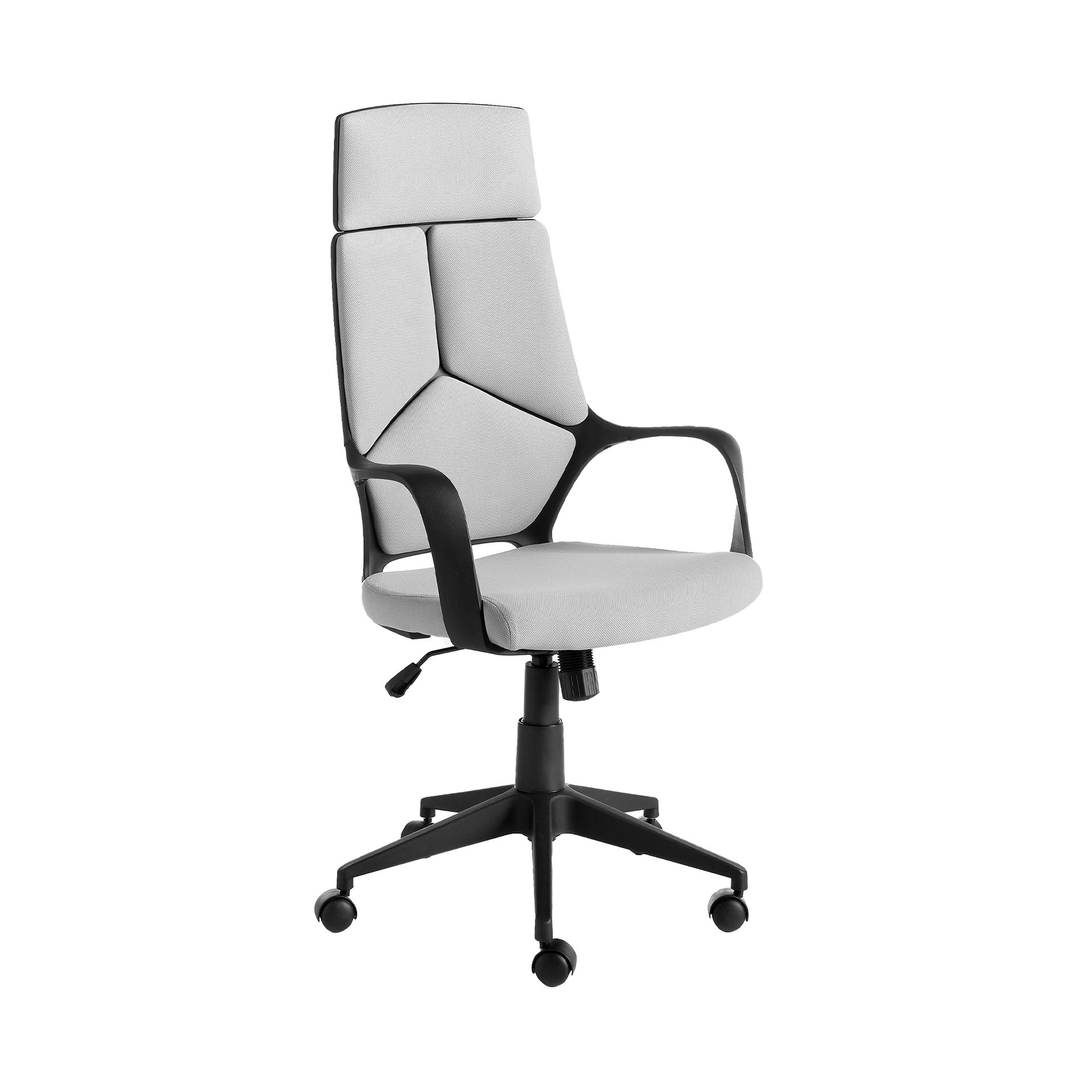 Angel Cerdá 4076 - Moderne Bureaustoel in Lichtgrijze Stof & Zwart PVC