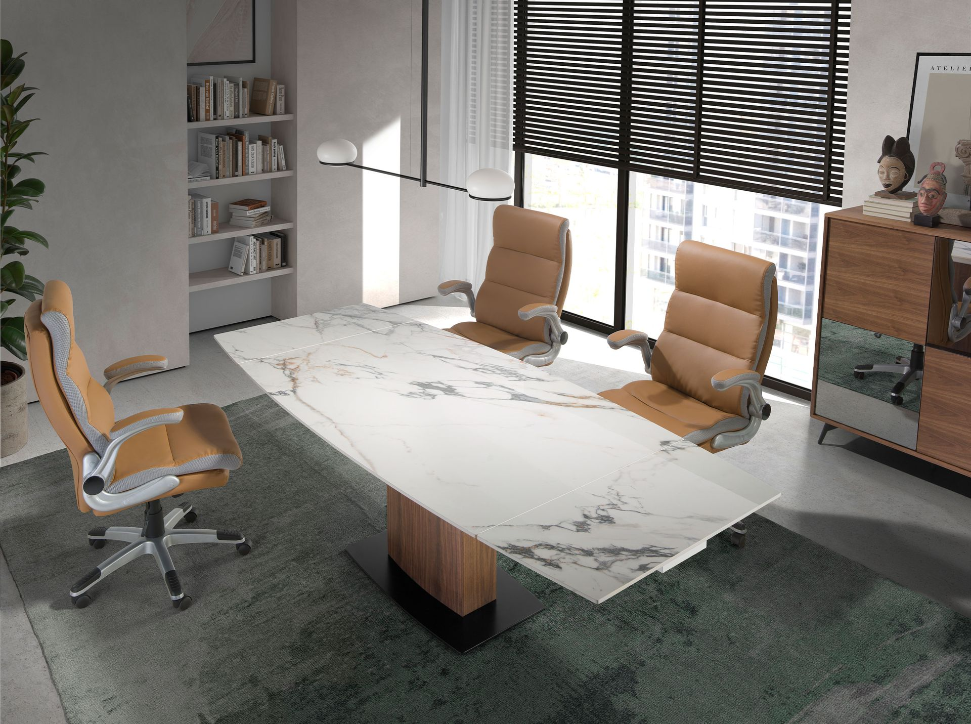 Angel Cerdá 4141 - Moderne Bureaustoel in Bruin Kunstleer met Ergonomisch Design