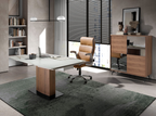 Angel Cerdá 4141 - Moderne Bureaustoel in Bruin Kunstleer met Ergonomisch Design