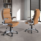Angel Cerdá 4141 - Moderne Bureaustoel in Bruin Kunstleer met Ergonomisch Design