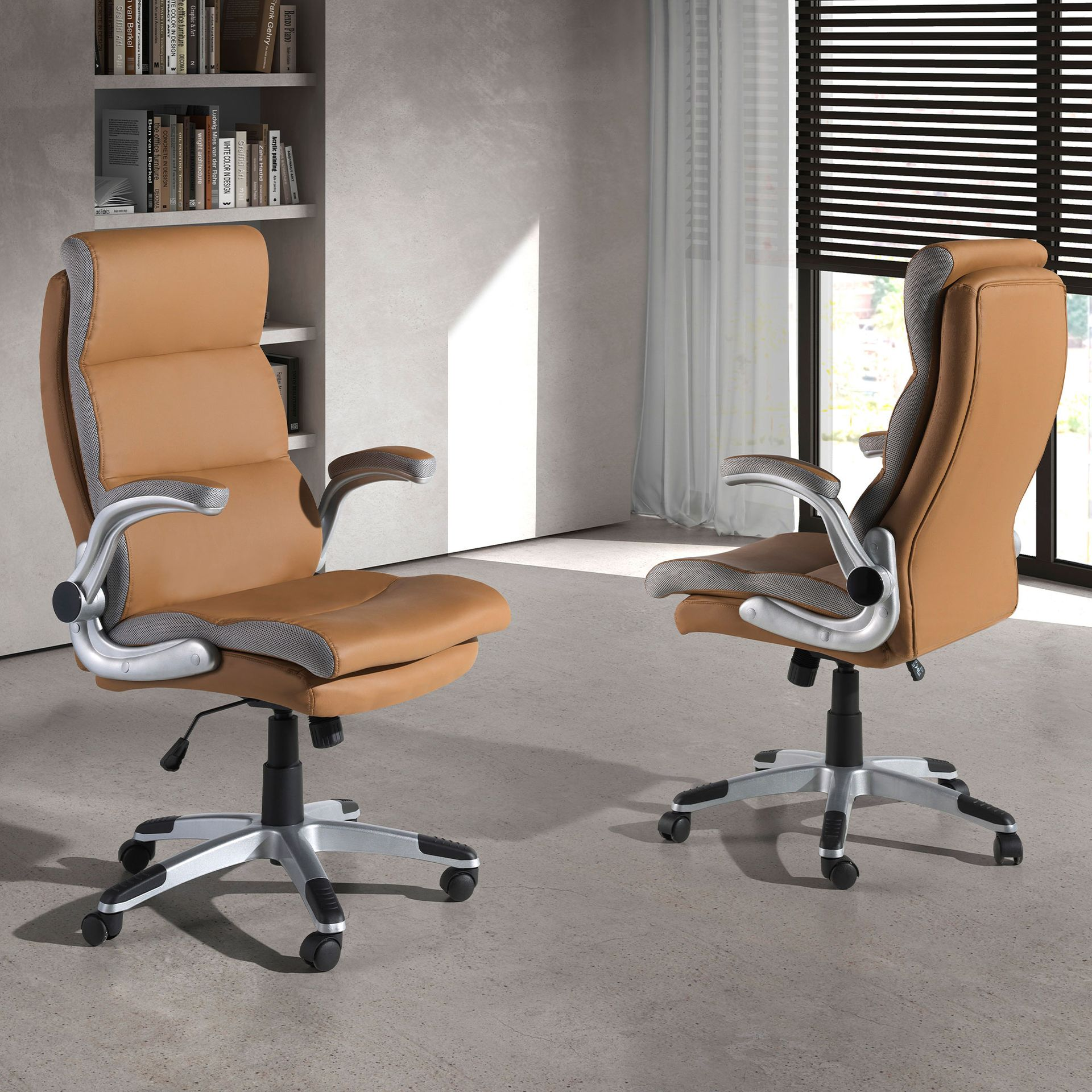 Angel Cerdá 4141 - Moderne Bureaustoel in Bruin Kunstleer met Ergonomisch Design