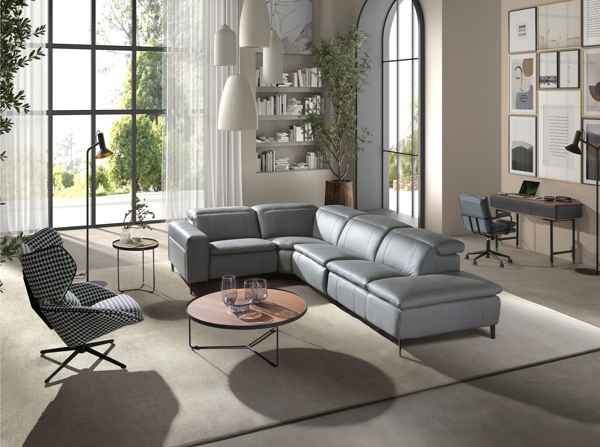 Angel Cerdá 4155 - Moderne Bureaustoel in Grijze Stof met Ergonomisch Design
