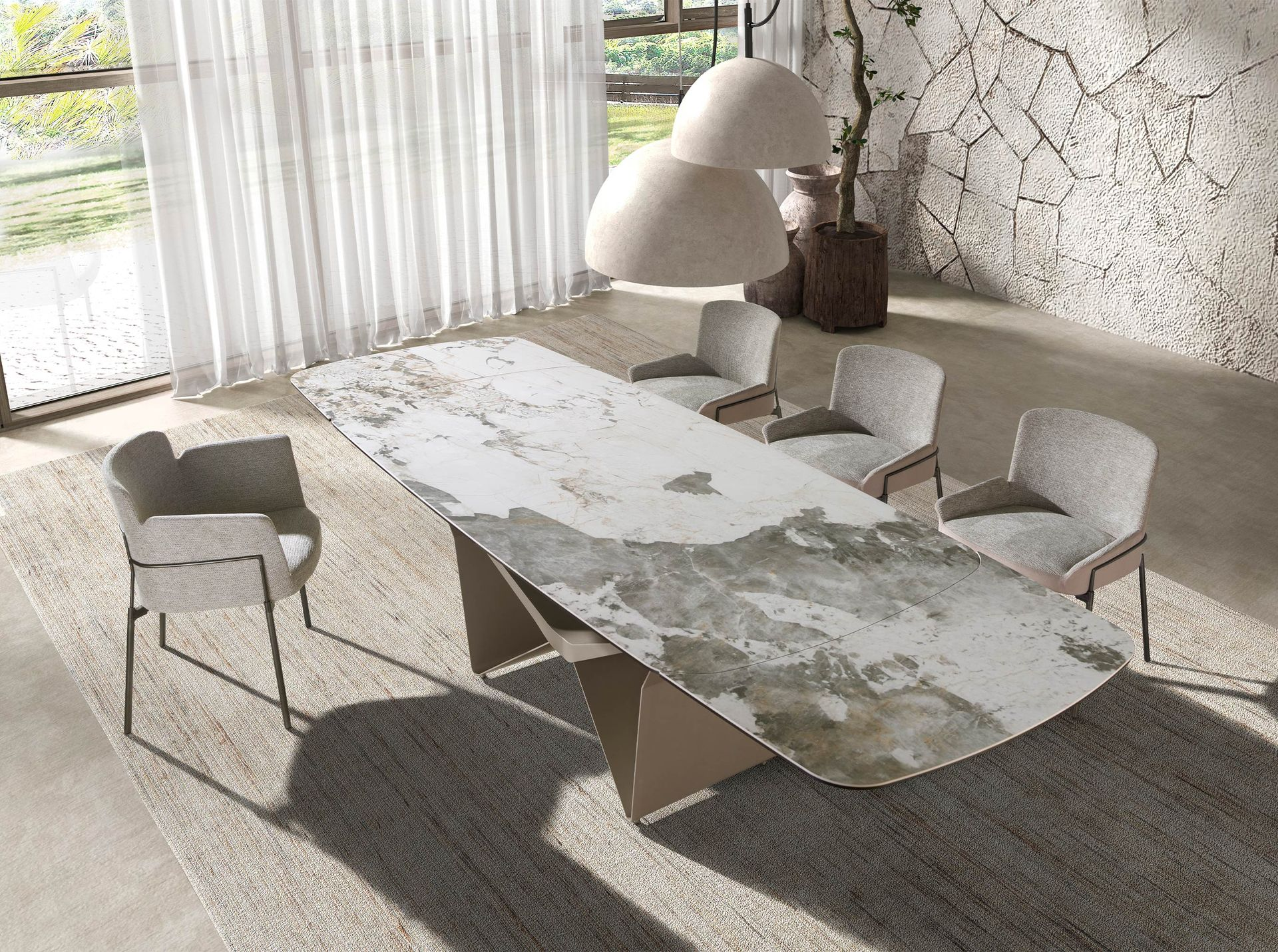 Angel Cerdá 4170 – Luxe Eetkamerstoel in Grijze Stof