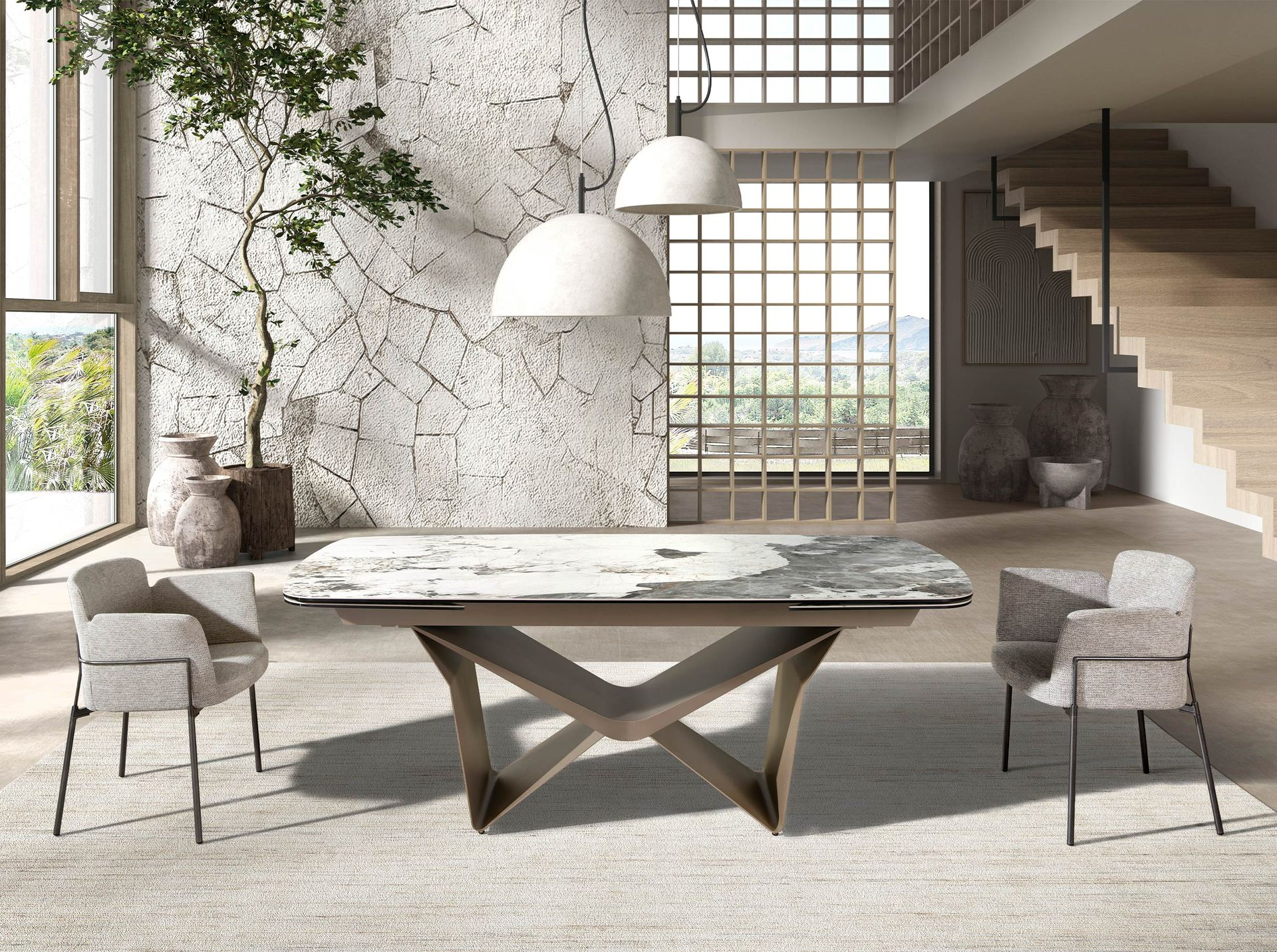 Angel Cerdá 4170 – Luxe Eetkamerstoel in Grijze Stof
