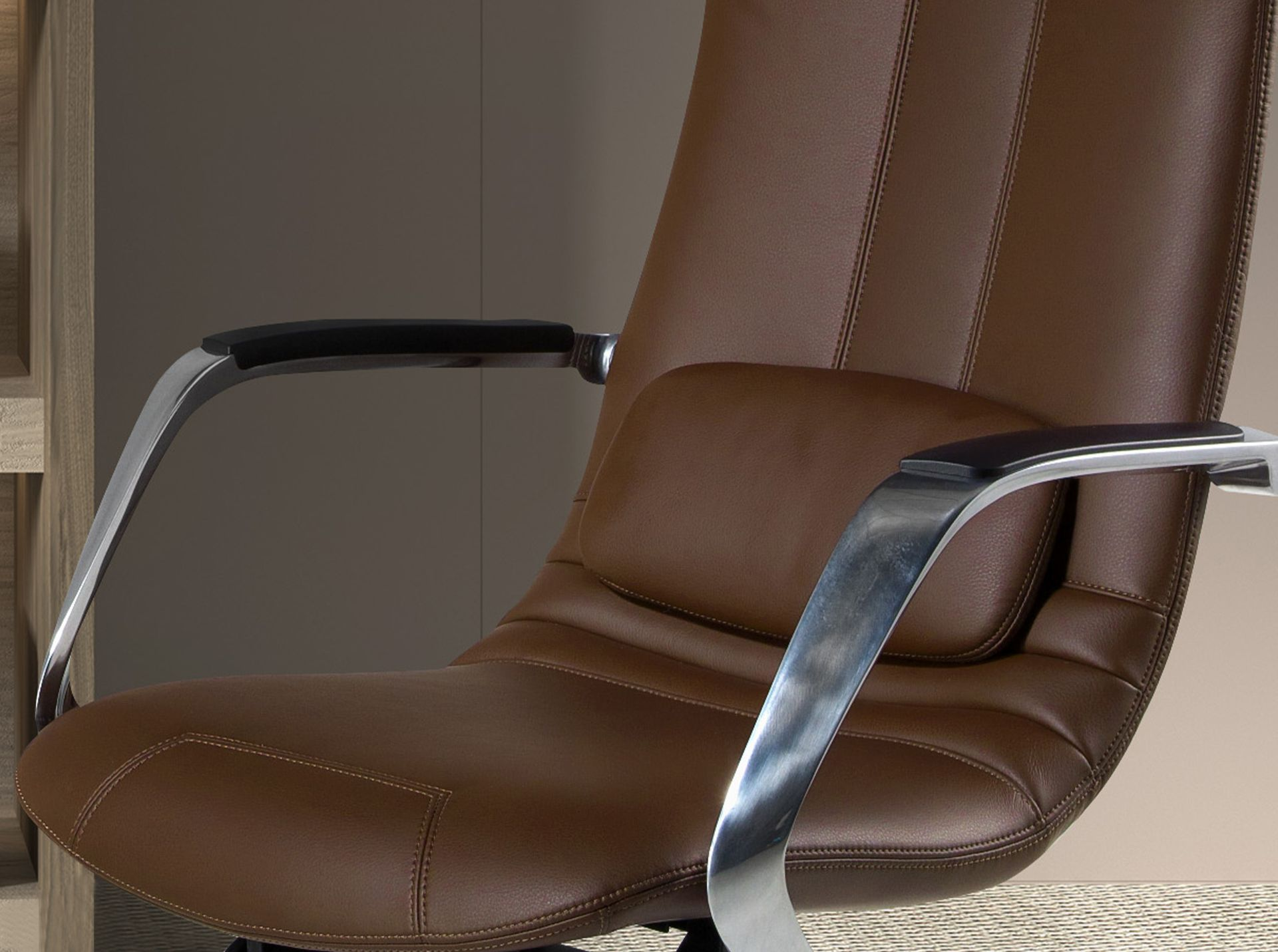 Angel Cerdá 4216 - Luxe Bureaustoel in Bruin Kunstleer met Ergonomisch Design