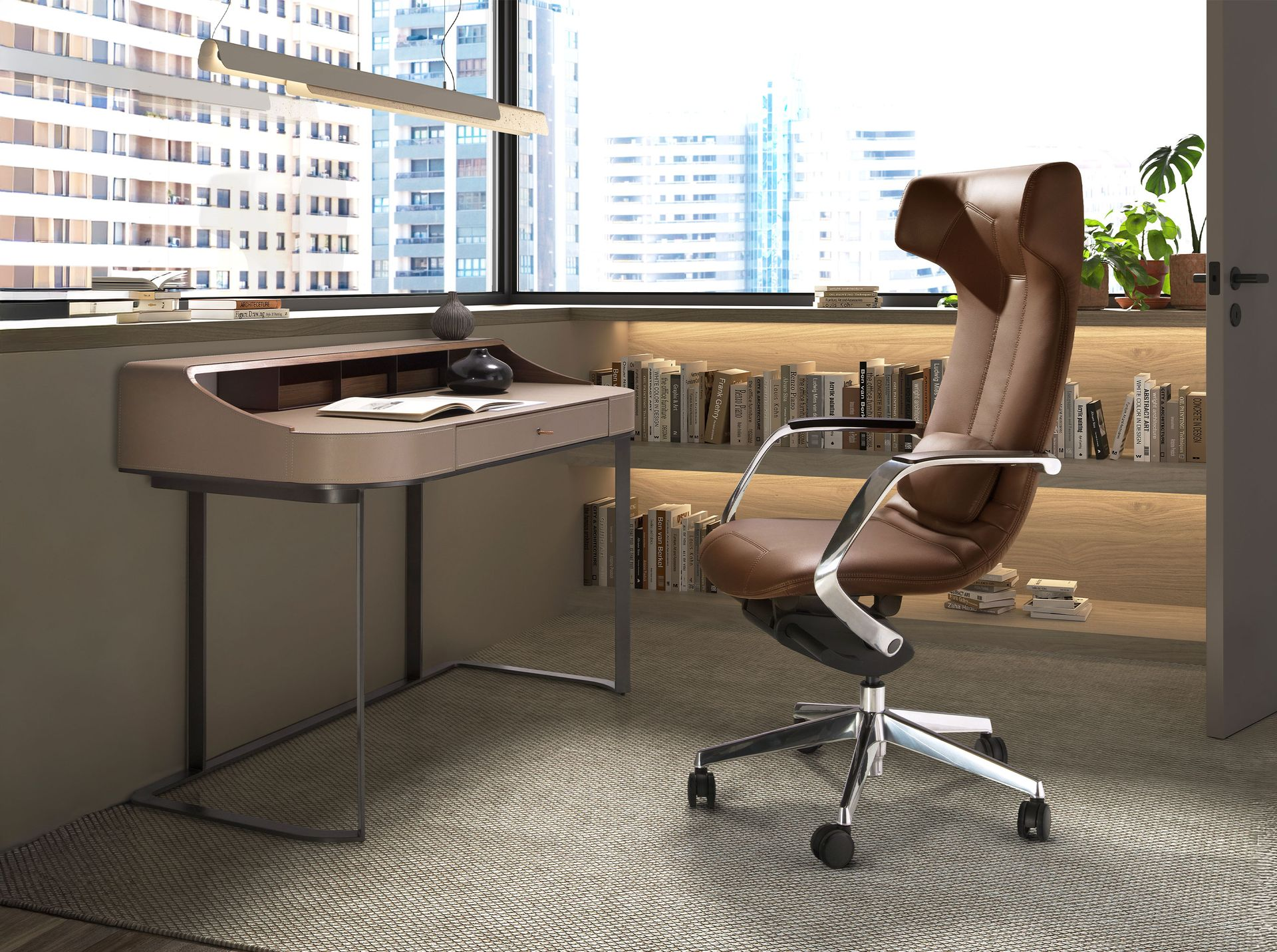 Angel Cerdá 4216 - Luxe Bureaustoel in Bruin Kunstleer met Ergonomisch Design
