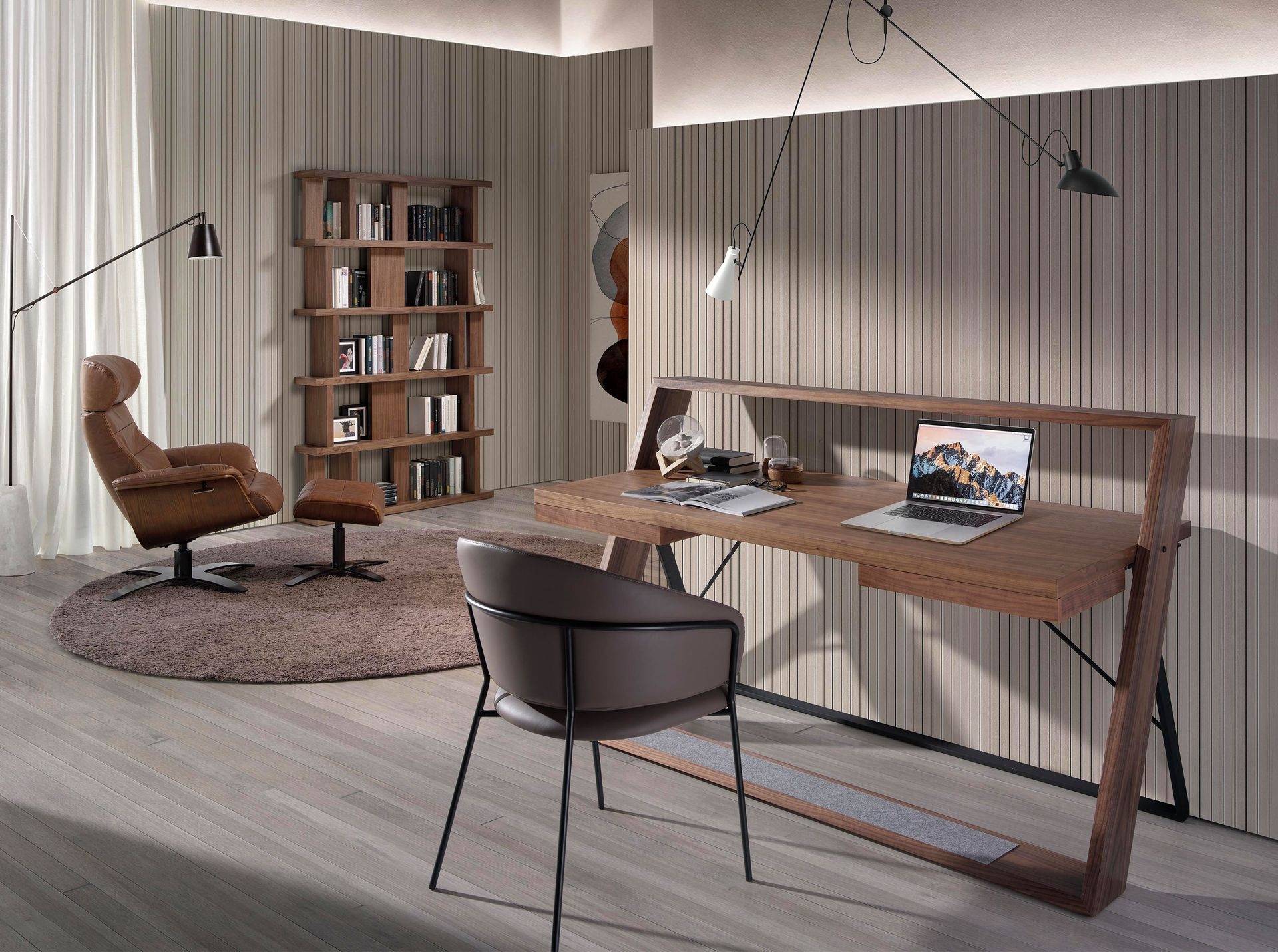 Angel Cerdá 5083 - Draaibare relaxfauteuil van bruin leer