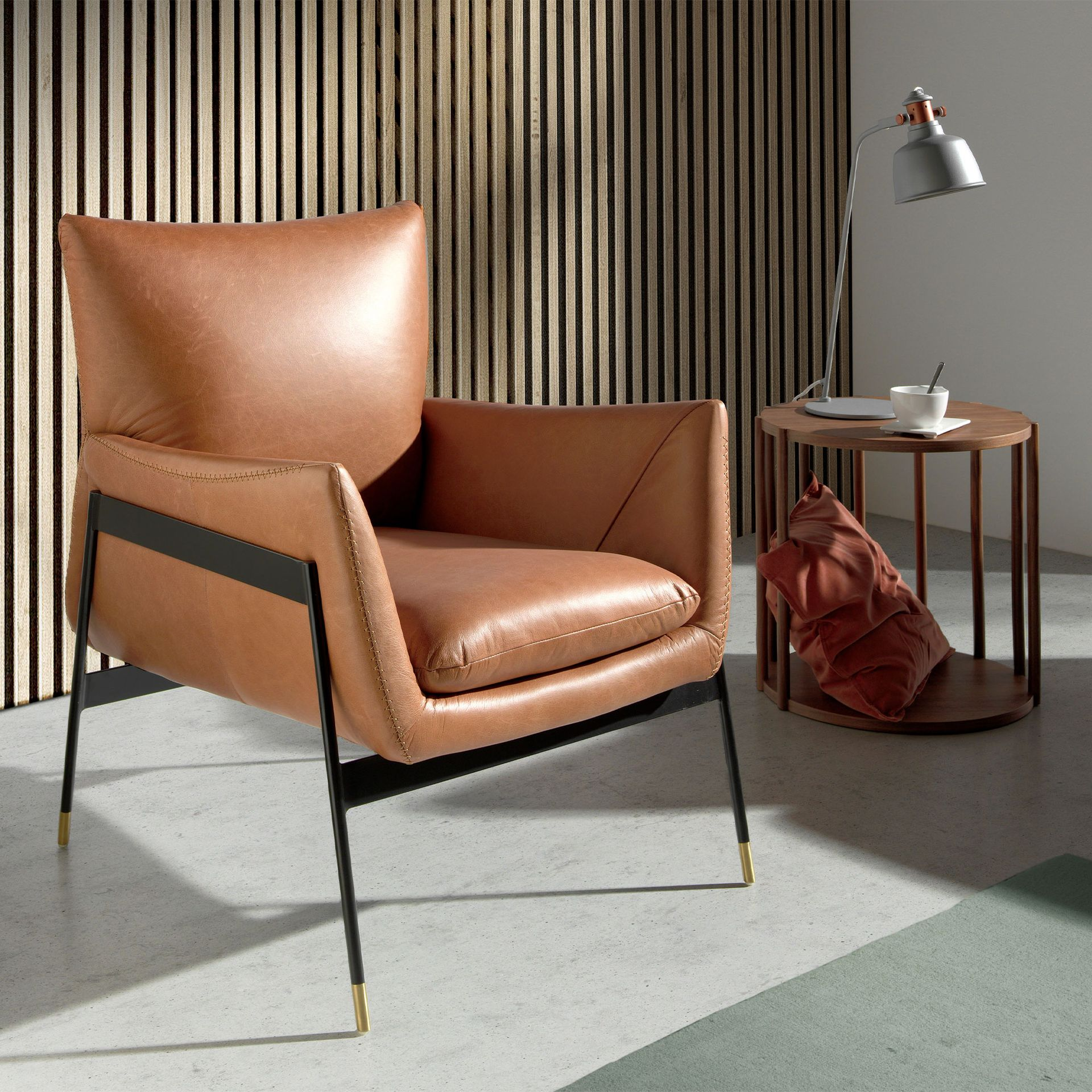 Angel Cerdá 5091 - Bruine leren fauteuil