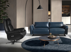 Angel Cerdá 5124 - Draaibare relaxfauteuil van zwart leer