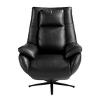 Angel Cerdá 5124 - Draaibare relaxfauteuil van zwart leer