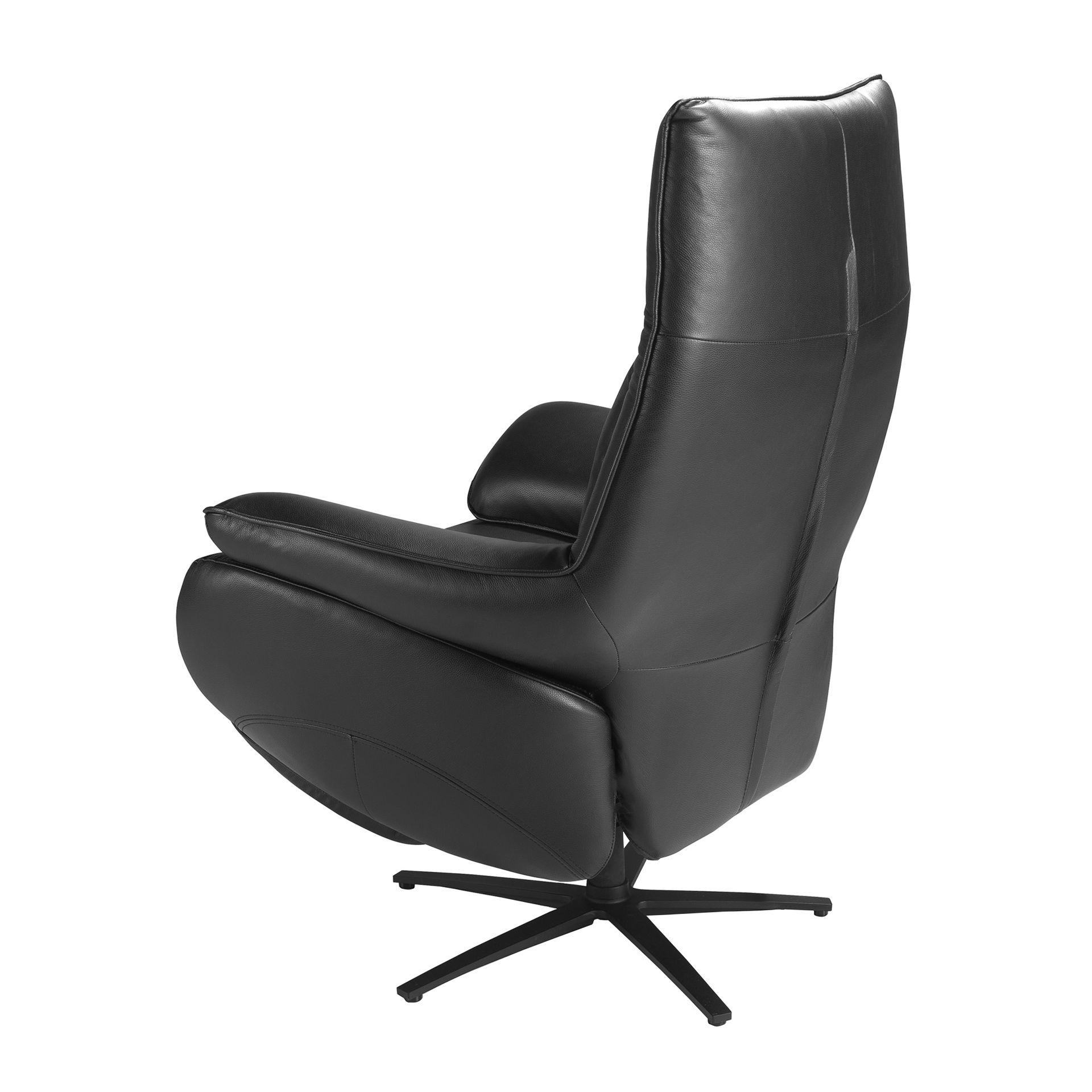 Angel Cerdá 5124 - Draaibare relaxfauteuil van zwart leer