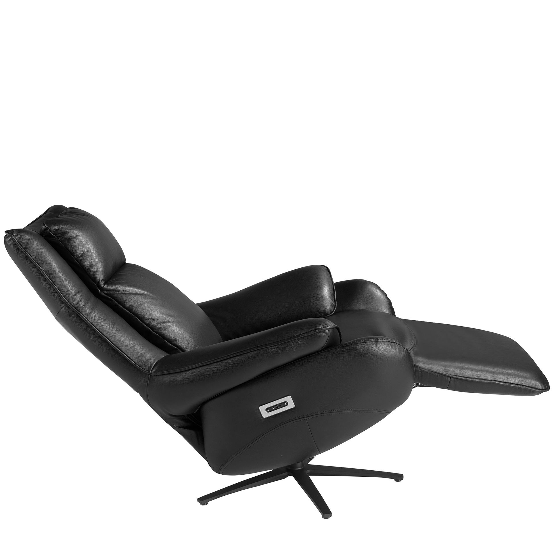 Angel Cerdá 5124 - Draaibare relaxfauteuil van zwart leer