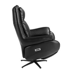 Angel Cerdá 5124 - Draaibare relaxfauteuil van zwart leer