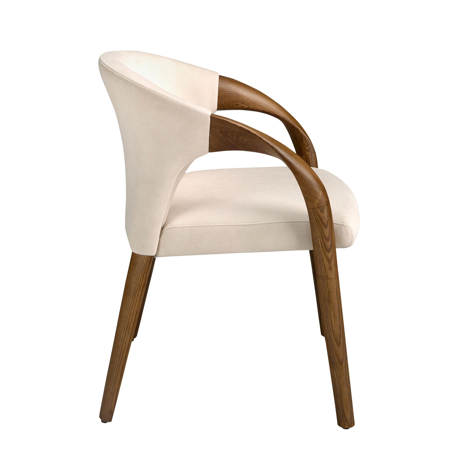 Angel Cerdá 5151 – Elegante eetkamerstoel in crème fluweel