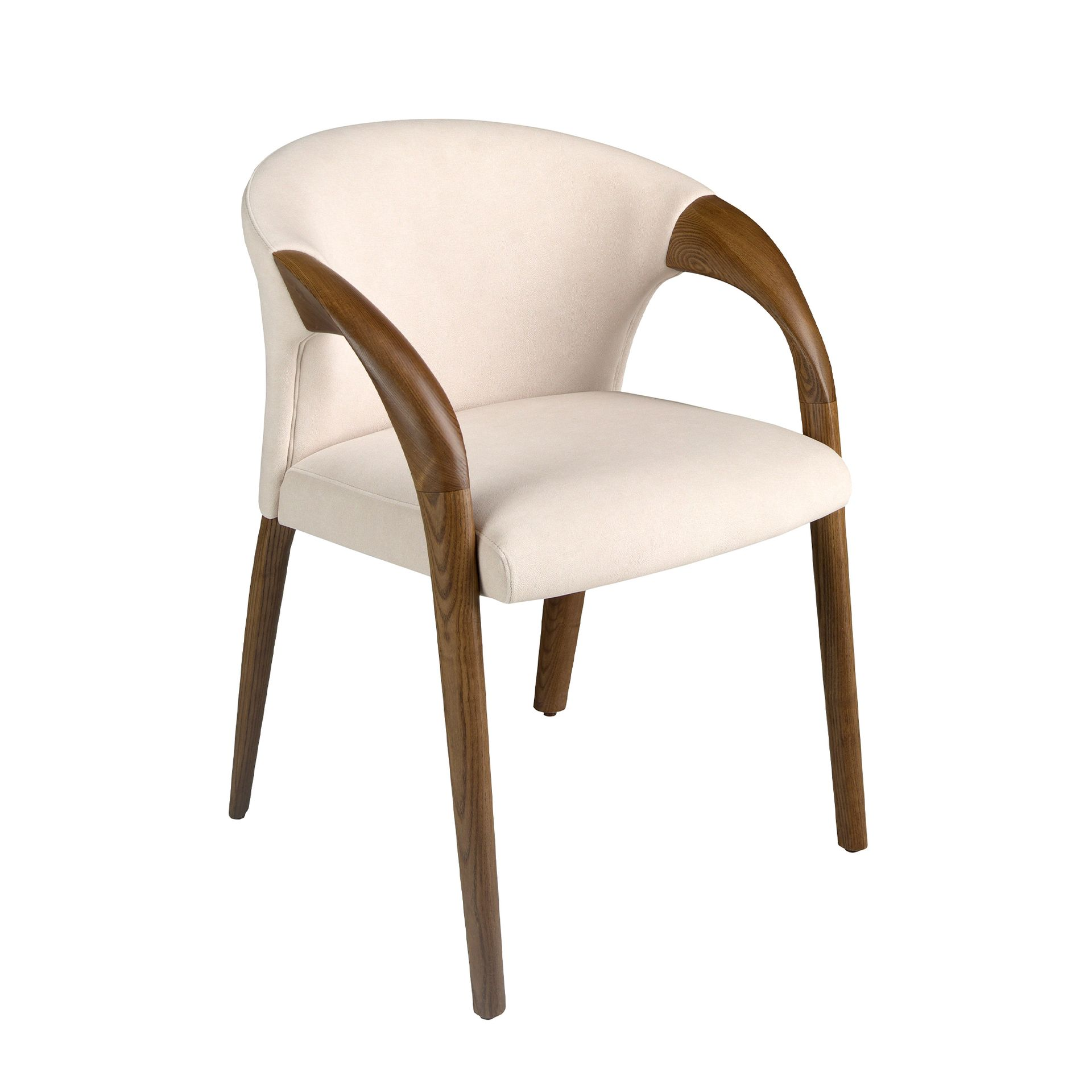 Angel Cerdá 5151 – Elegante eetkamerstoel in crème fluweel