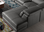 Angel Cerdá 6111 – Moderne Chaise Longue Relaxbank Rechts in Donkergrijs Leer