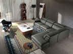 Angel Cerdá 6111 – Moderne Chaise Longue Relaxbank Rechts in Donkergrijs Leer