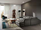 Angel Cerdá 6111 – Moderne Chaise Longue Relaxbank Rechts in Donkergrijs Leer