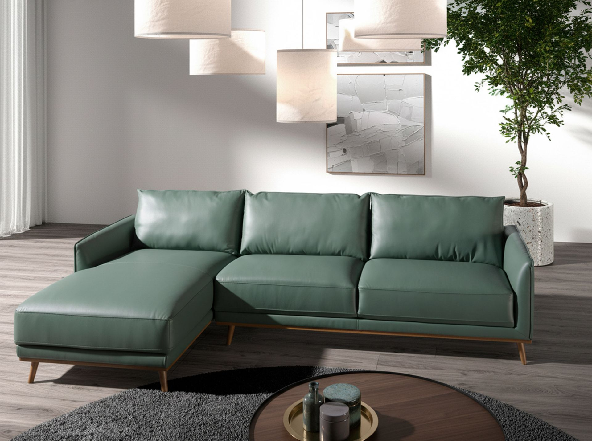 Angel Cerdá 6200 - Linkerbank in groen leer