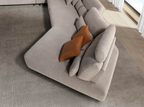 Angel Cerdá 6273 - Modulaire relaxbank met chaise longue rechts, stof zandkleurig