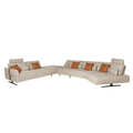 Angel Cerdá 6273 - Modulaire relaxbank met chaise longue rechts, stof zandkleurig