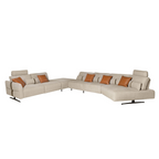 Angel Cerdá 6273 - Modulaire relaxbank met chaise longue rechts, stof zandkleurig