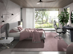 Angel Cerdá 7160 – Modern tweepersoonsbed in lichtgrijze stof