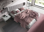 Angel Cerdá 7160 – Modern tweepersoonsbed in lichtgrijze stof