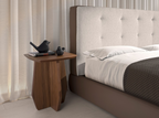 Angel Cerdá 7174 – Modern tweepersoonsbed in bruine stof en bruin ecoleer