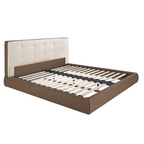 Angel Cerdá 7174 – Modern tweepersoonsbed in bruine stof en bruin ecoleer