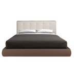 Angel Cerdá 7174 – Modern tweepersoonsbed in bruine stof en bruin ecoleer
