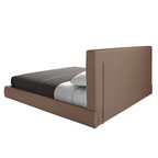 Angel Cerdá 7174 – Modern tweepersoonsbed in bruine stof en bruin ecoleer