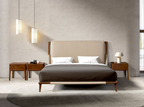 Angel Cerdá 7194 – Luxe tweepersoonsbed in nerts-kleurig ecoleer