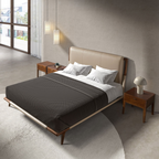 Angel Cerdá 7194 – Luxe tweepersoonsbed in nerts-kleurig ecoleer