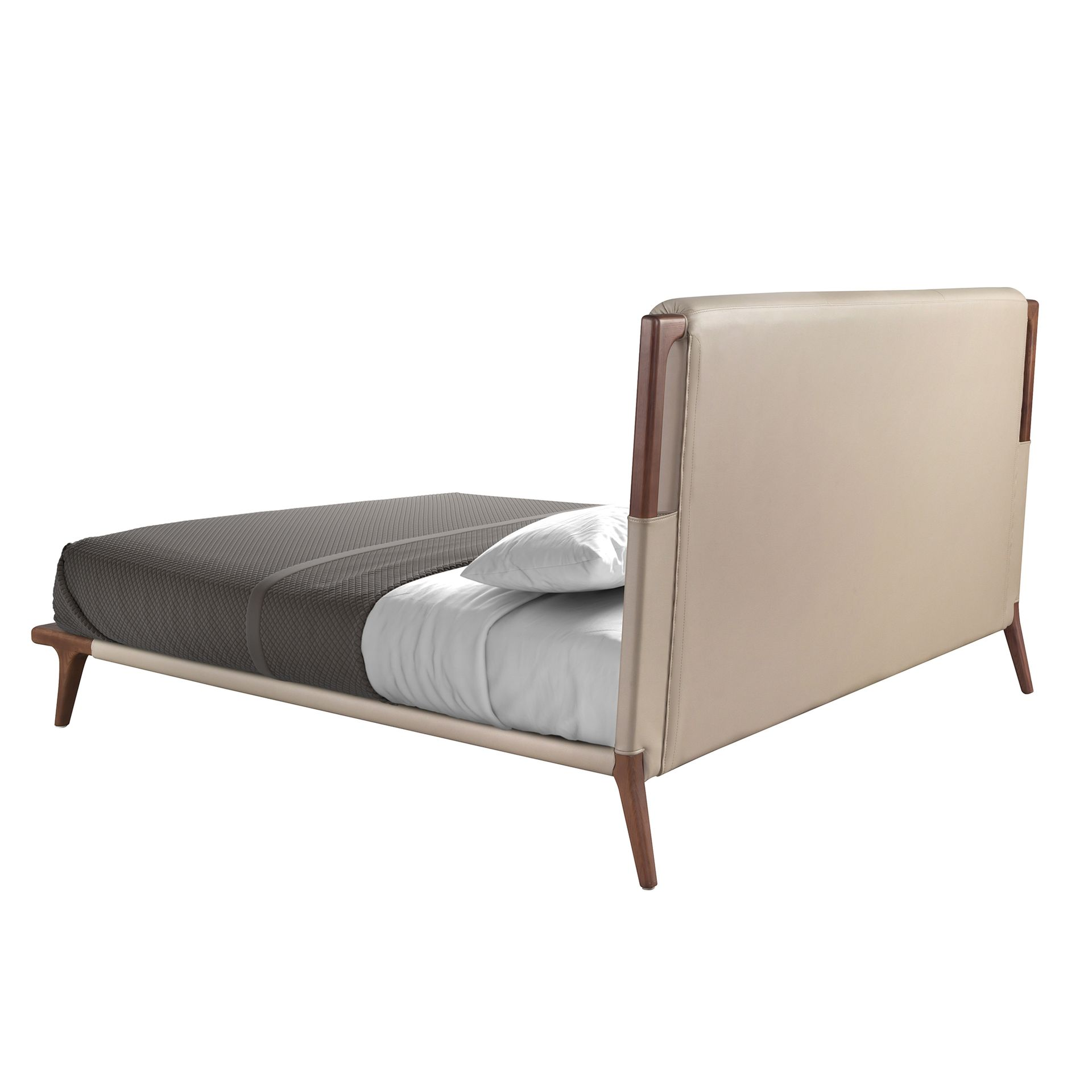 Angel Cerdá 7194 – Luxe tweepersoonsbed in nerts-kleurig ecoleer